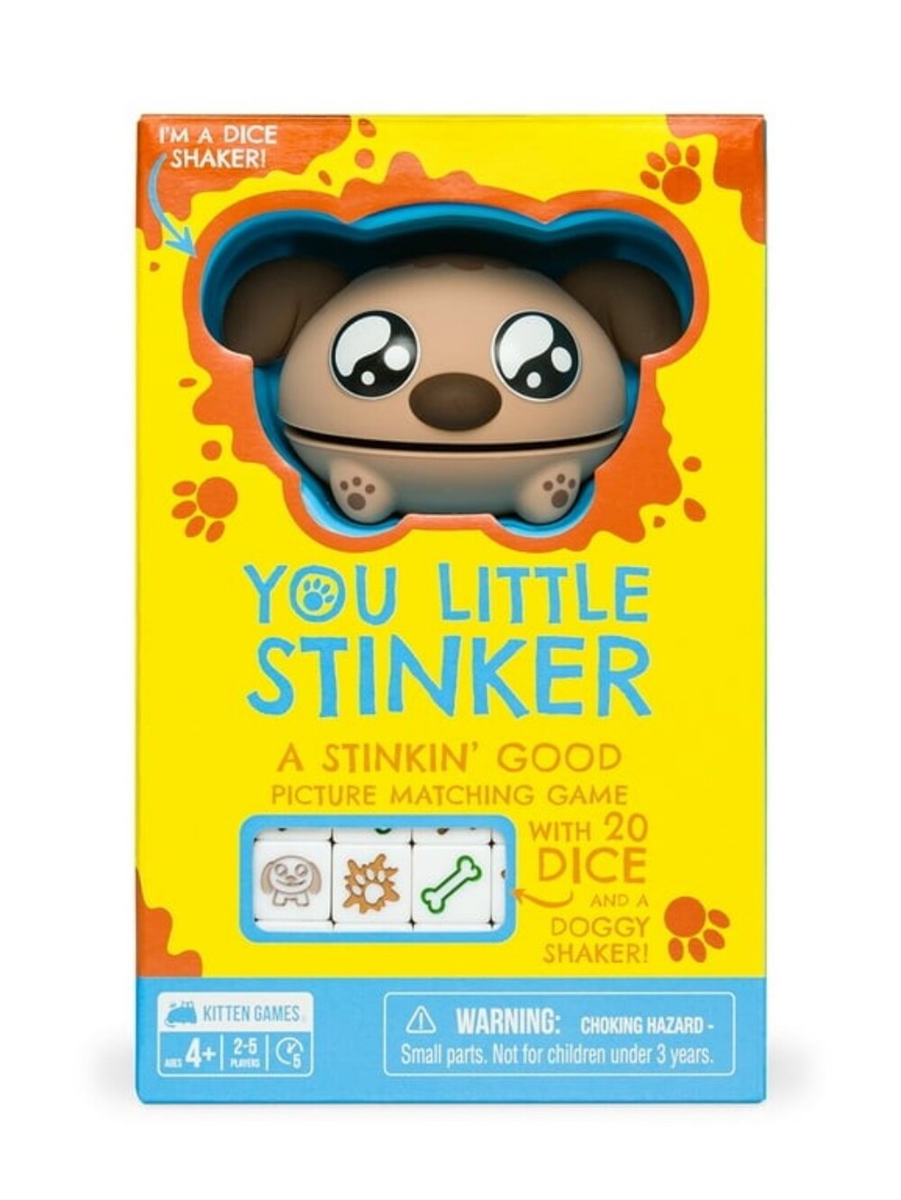 You Little Stinker Doggy Dice Game - Brown/Blue